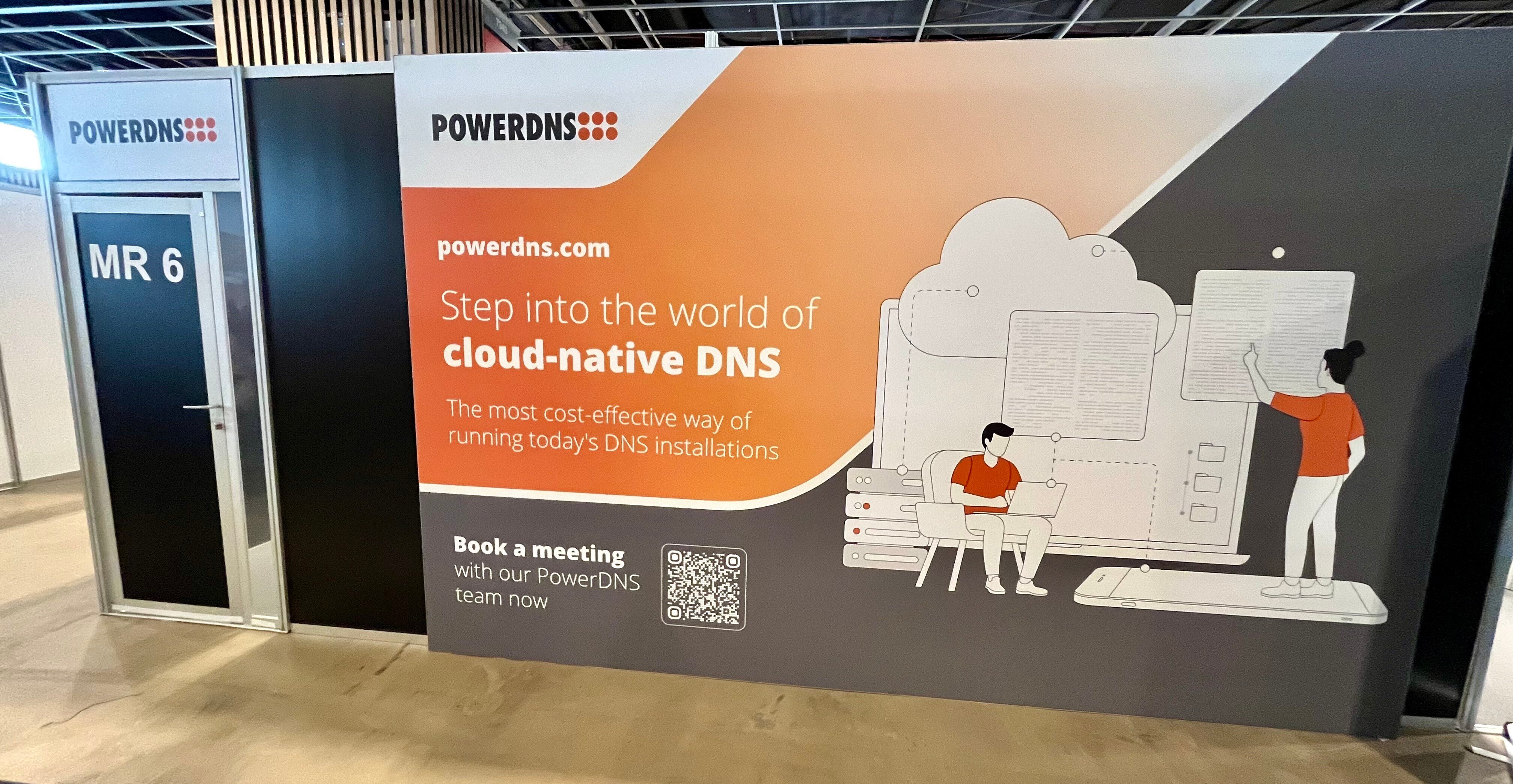 PowerDNS meeting room outside branding at Network X 2024